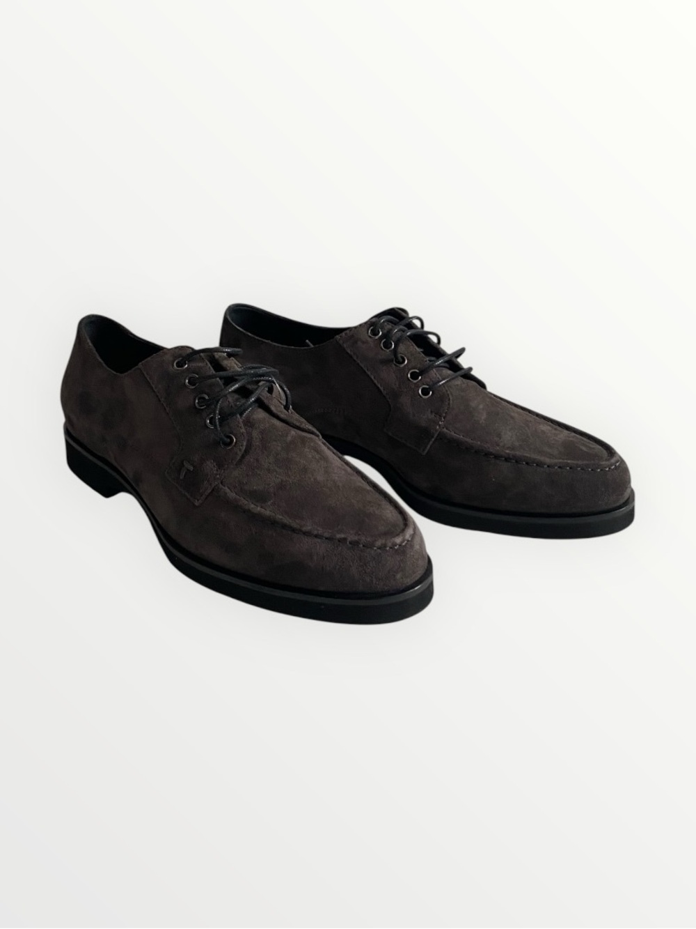 Tods Women’s Dark Brown Suede Lace-Up Shoes Size 37/US 7